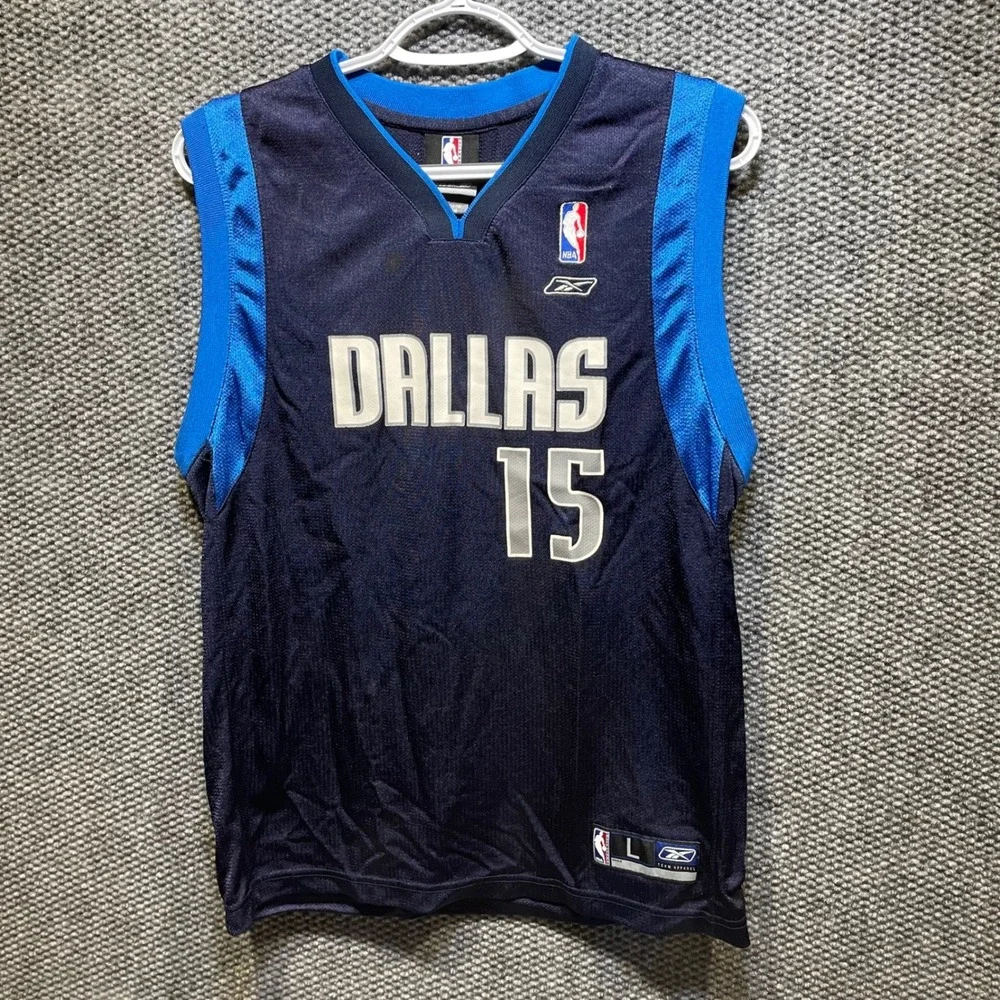 Reebok‎ Dallas Mavericks NBA Jersey Boys Youth Large 14-16 Wassef 15 Navy Blue